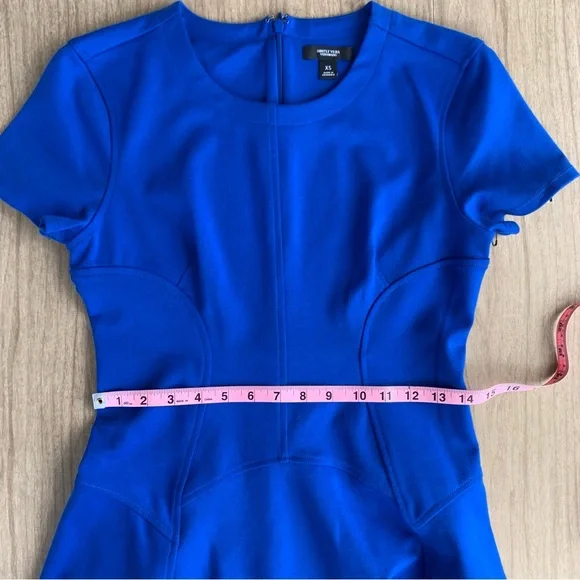 Royal Blue Fit and Flare Dress Simply Vera by Vera Wang Size XS Short Sleeve NWT - Picture 9 of 15